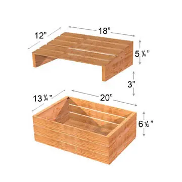 [2278] Stained Wood Crate 20" x 13.5"
