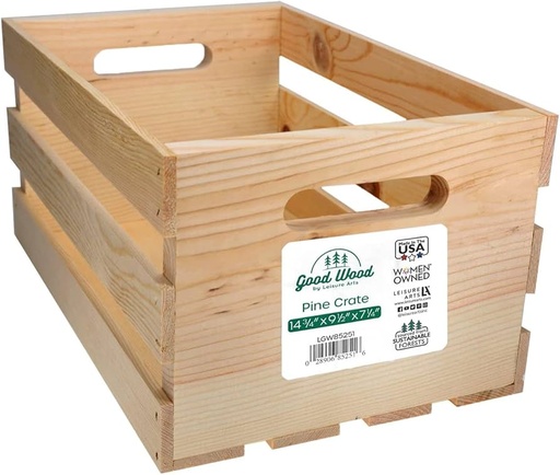 [2278] Stained Wood Crate 20" x 13.5"