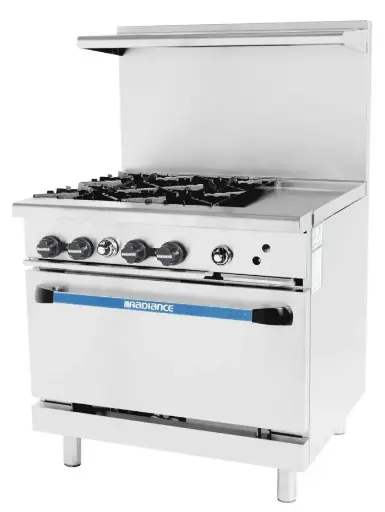 [4674] Turbo Air TARG-4B12G 36" Range with 12" Griddle