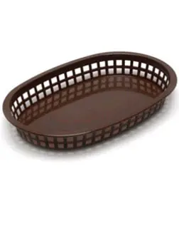 [1571] UPDATE BB107B Brown Oval Food Basket 10.5" x 7"