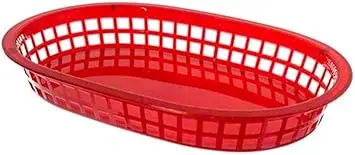 [536] UPDATE BB107R Oval Food Basket 10.5" x 7" Red