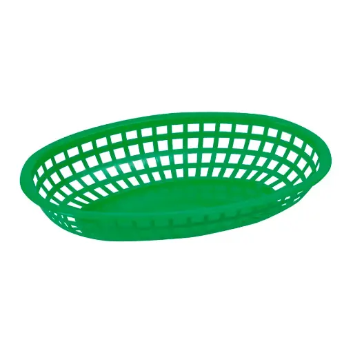 [6458] UPDATE BB96G Oval Food Basket 9.5x5 GRN 12