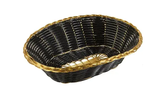 [7976] UPDATE BBV-97 9" x 6.5" Oval Black Woven Basket