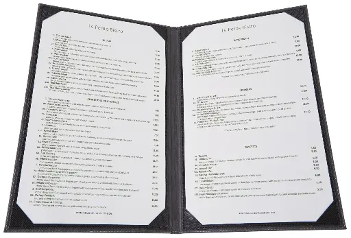 [4642] UPDATE MCV-2BK Double Fold Menu Cover Black