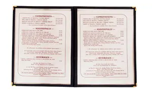 [4642] UPDATE MCV-2BK Double Fold Menu Cover Black