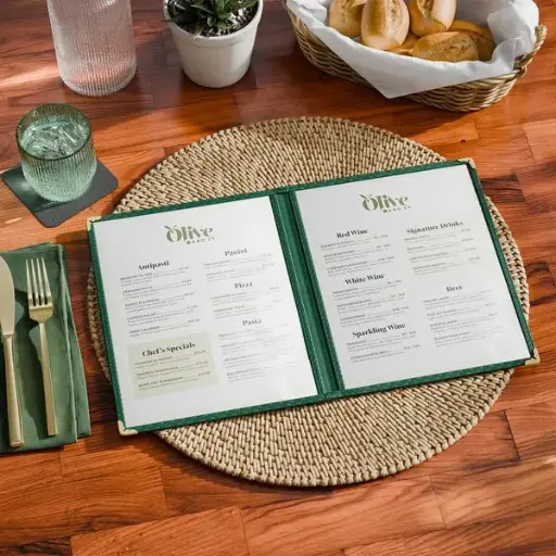 [4647] UPDATE MCV-2GR Double Fold Menu Cover Green