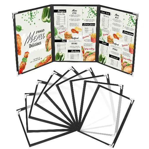 [4643] UPDATE MCV-3BK Triple Fold Menu Cover Black