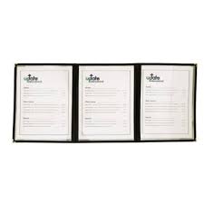 [4643] UPDATE MCV-3BK Triple Fold Menu Cover Black