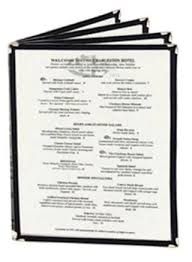 [4644] UPDATE MCV-4BK 9.25" x 12" 4-Page Fold Menu Cover Black Binding