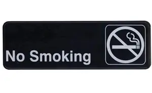 [1577] UPDATE S39-11BK No Smoking Sign 3" x 9" Black