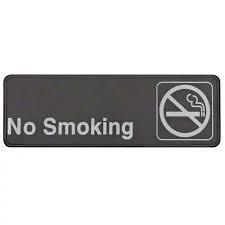 [1577] UPDATE S39-11BK No Smoking Sign 3" x 9" Black