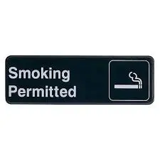 [1578] UPDATE S39-12BK Smoking Permitted Sign 3" x 9"