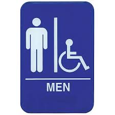 [1583] UPDATE S69-9BL MAN Accessible Sign 6" x 9"