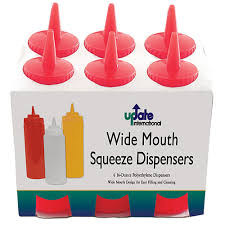 [6759] UPDATE SBR-16W 16 Oz Red Squeeze Bottle Wide Mouth