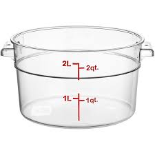 [9814] UPDATE SCR-2PC Polycarbonate Round Container - 2 Qt.