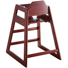 [1719] UPDATE WD-HCM 29" Wood Mahogany Finish High Chair