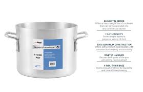 [1603] WINCO ALST-12 Heavy Aluminum Stock Pot 12 qt