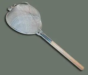 [1787] WINCO MST-14D Double Mesh Strainer 12" Heavy Duty with Wooden Handle