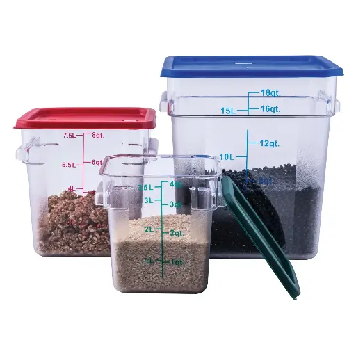 [6145] WINCO PCSC-8C 8 Qt. Square Storage Container