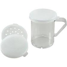 [9629] WINCO PDG-10 10 Oz Shaker Dredge with 3 Snap-on Lids