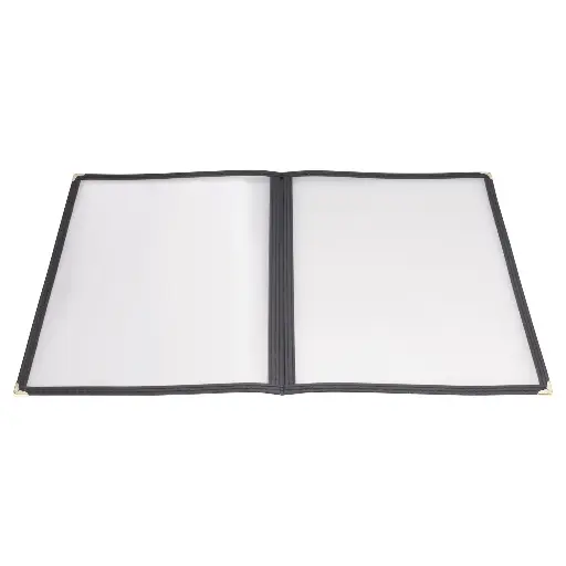 [1801] WINCO PMCD-9K Black Double-Fold Menu Cover