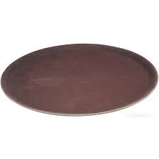 [4468] WINCO TRH-2722 22" x 27" Oval Tray Easy Hold Brown