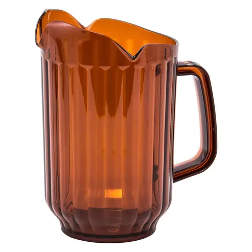 [4460] WINCO WPCT-60A Three Spouts Water Pitcher 60 Oz Amber
