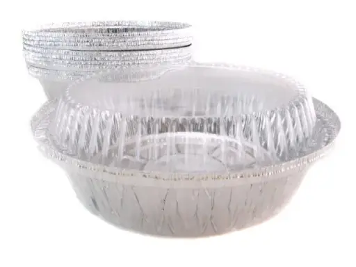 [1229] Western Plastic 9 Inch Round Foil Container W/ Dome Lid