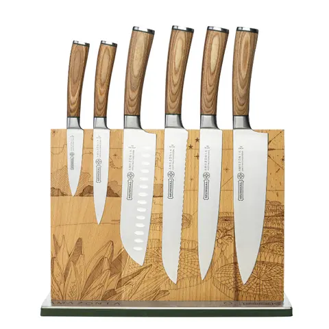 [AZ00-7] Mundial Amazonia Forged Knife Block — Cook with Purpose, Preserve the Amazon